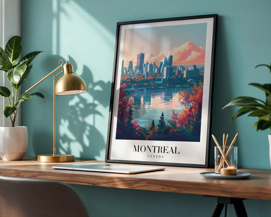 Vibrant Montreal City Autumn Wall Art – Framed Wall Art Poster - Image 1