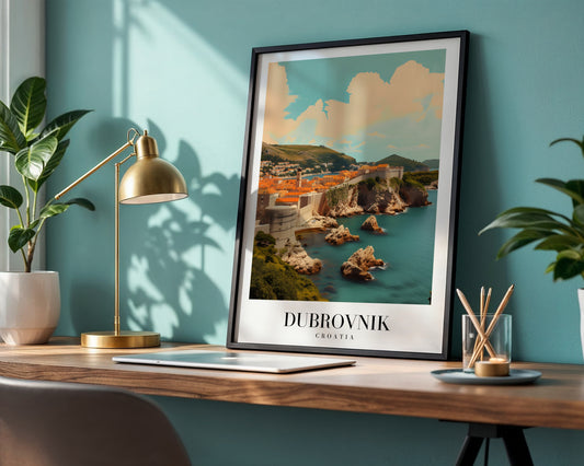 Dubrovnik Croatia Travel Framed Poster Wall Art – Framed Wall Art Poster - Image 1