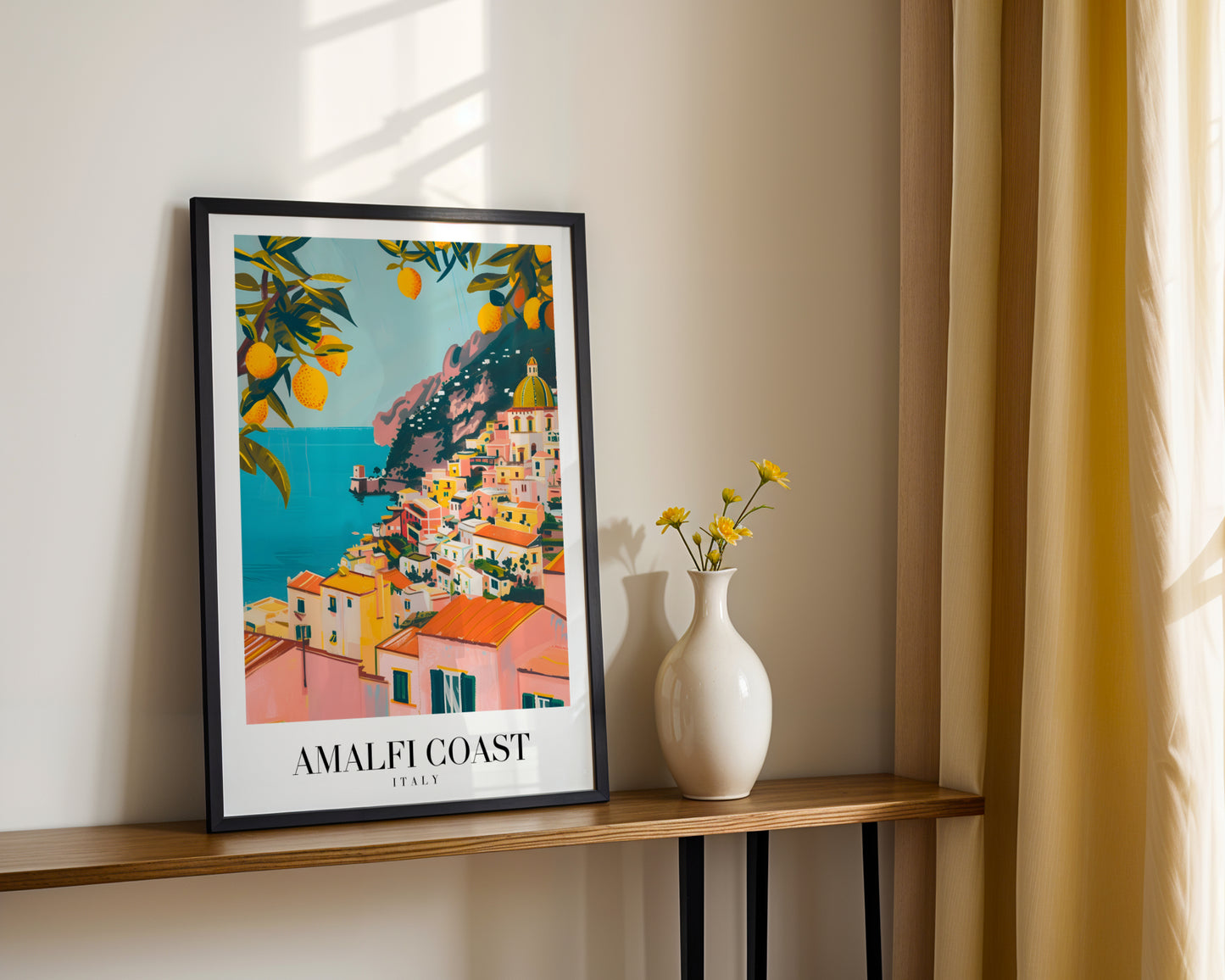 Amalfi Coast Italy Vintage Travel Framed Poster – Framed Wall Art Poster - Image 2