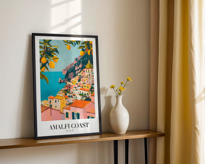 Amalfi Coast Italy Vintage Travel Framed Poster – Framed Wall Art Poster - Image 2