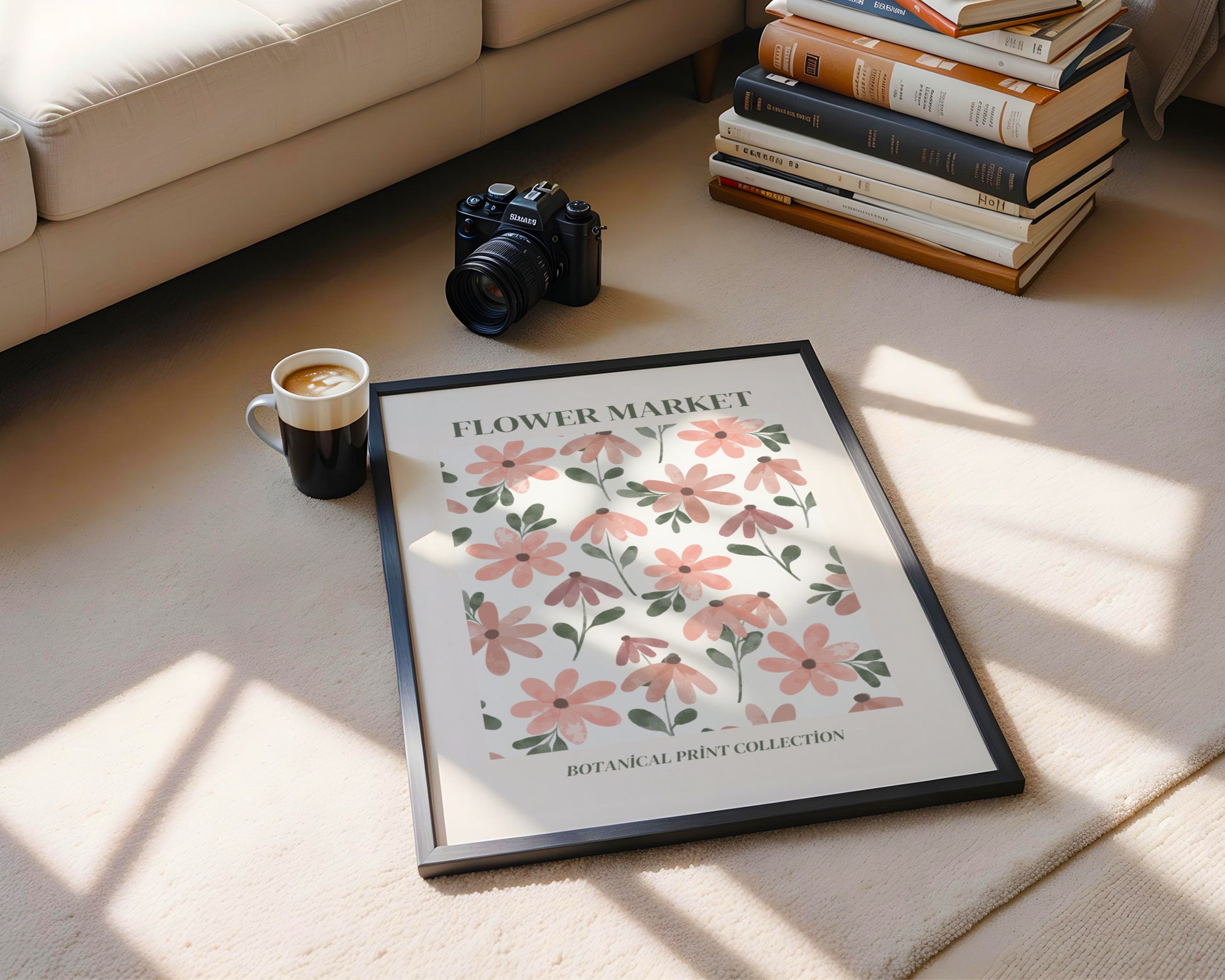 Pink Flower Market Botanical Print Framed Poster – Framed Wall Art Poster - Image 4
