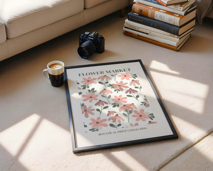 Pink Flower Market Botanical Print Framed Poster – Framed Wall Art Poster - Image 4
