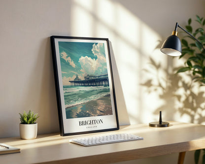 Brighton Pier England Coastal Framed Poster – Framed Wall Art Poster - Image 3
