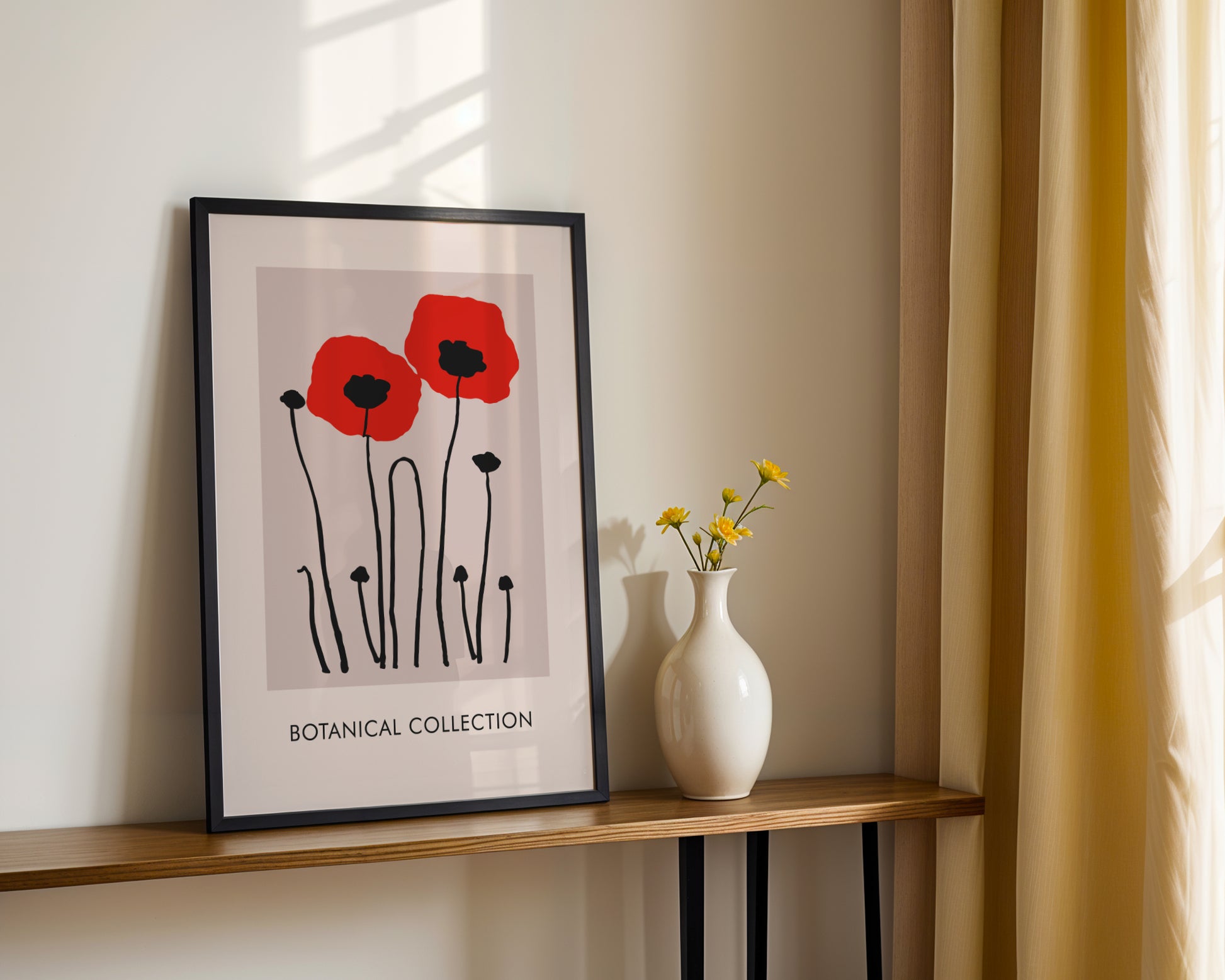 Minimalist Red Poppy Botanical Framed Poster – Framed Wall Art Poster - Image 2