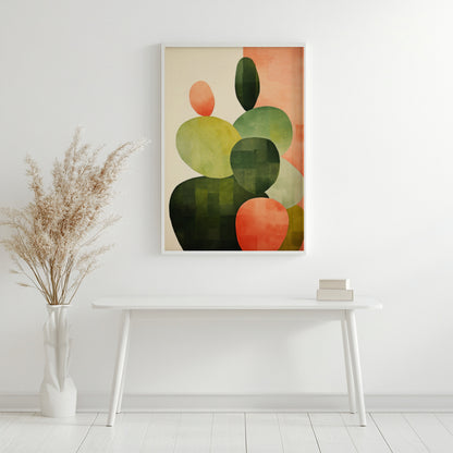 Dusty Rose Abstract Forms Framed Poster - Image 2