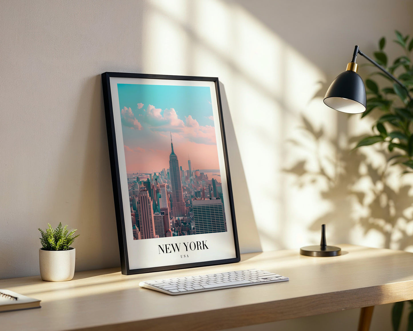 New York City Pastel Sunset Framed Poster – Framed Wall Art Poster - Image 3