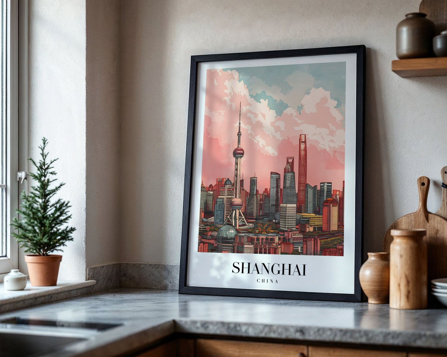 Shanghai China Cityscape Framed Poster – Framed Wall Art Poster - Image 4