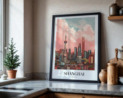 Shanghai China Cityscape Framed Poster – Framed Wall Art Poster - Image 4