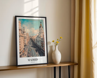 Madrid Gran Via Cityscape Framed Poster – Framed Wall Art Poster - Image 2