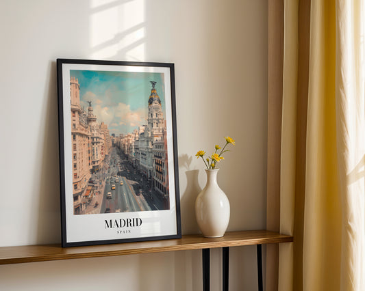 Madrid Gran Via Cityscape Framed Poster – Framed Wall Art Poster - Image 2