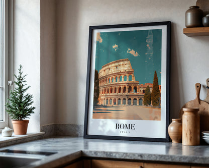 Rome Colosseum Vintage Travel Framed Poster – Framed Wall Art Poster - Image 4