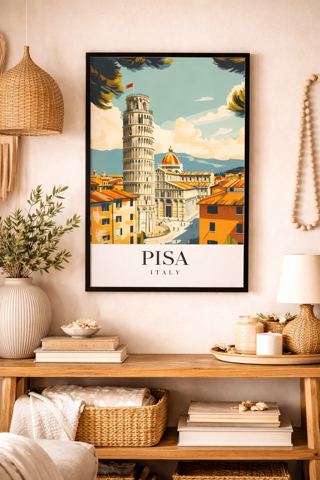 Leaning Tower of Pisa Italy Travel Framed Poster