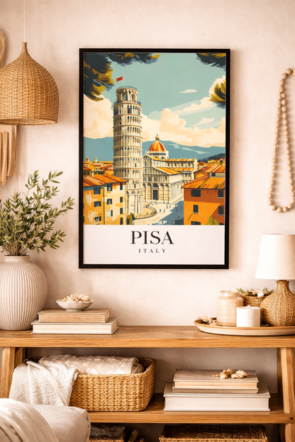 Leaning Tower of Pisa Italy Travel Framed Poster