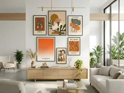 Earthy Terra Gallery Wall Set - 6 Framed Prints