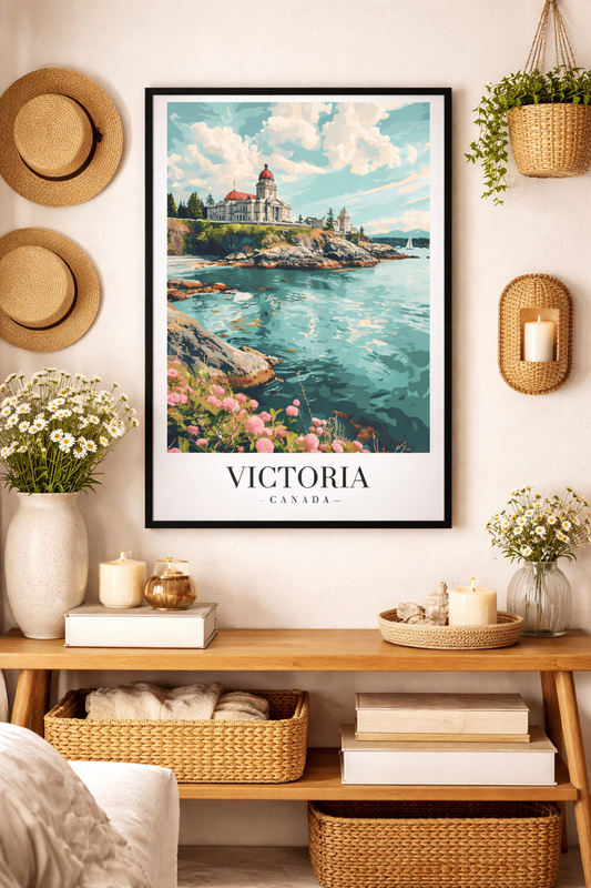 Victoria Canada Coastal Landscape Framed Poster