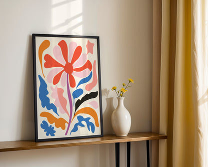 Vibrant Abstract Floral Framed Poster #2 – Framed Wall Art Poster - Image 3