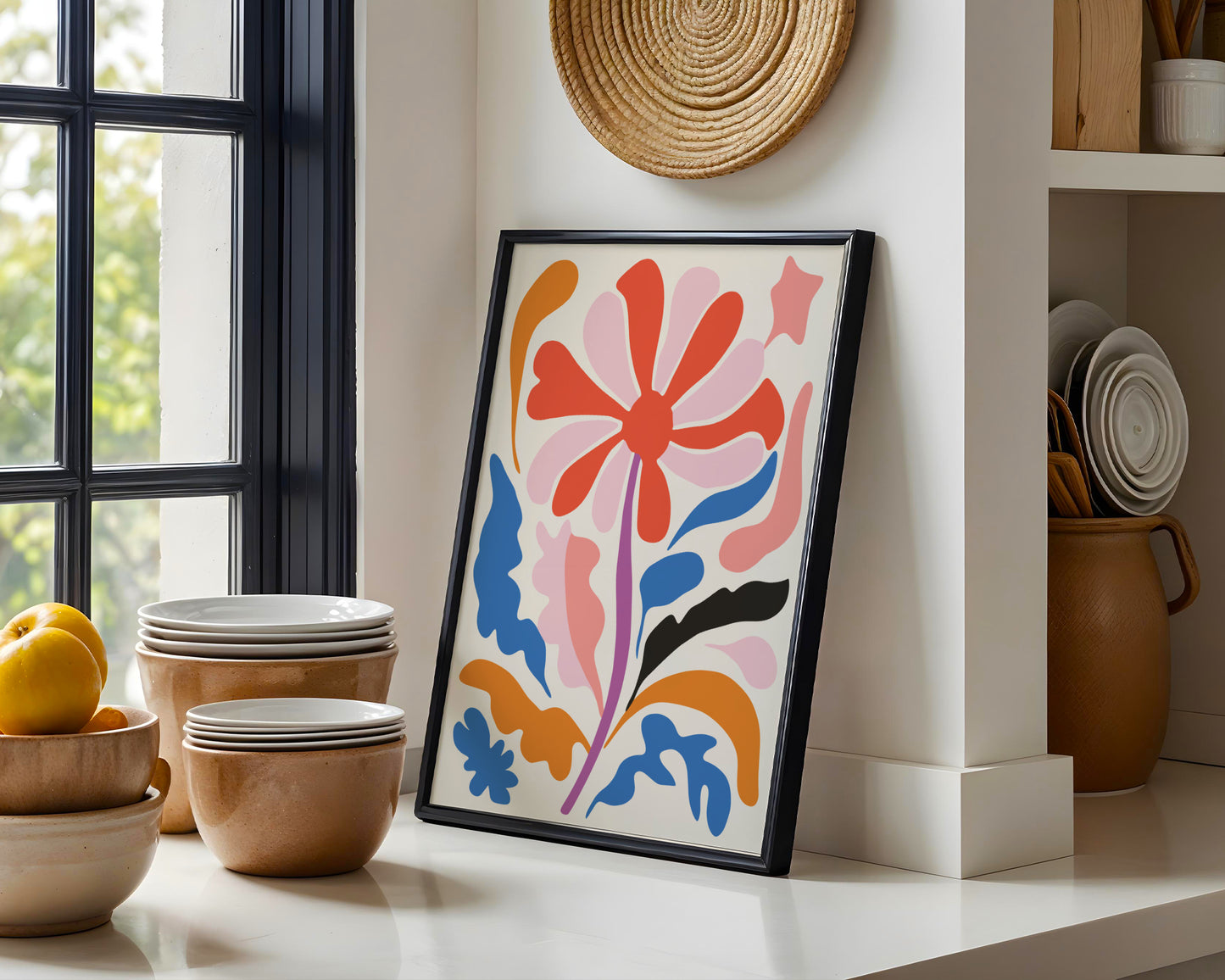 Vibrant Abstract Floral Framed Poster #2 – Framed Wall Art Poster - Image 1