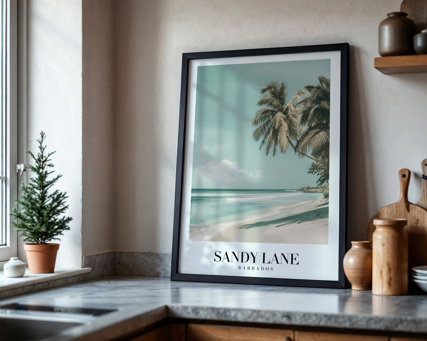 Sandy Lane Barbados Tropical Beach Framed Poster – Framed Wall Art Poster - Image 3
