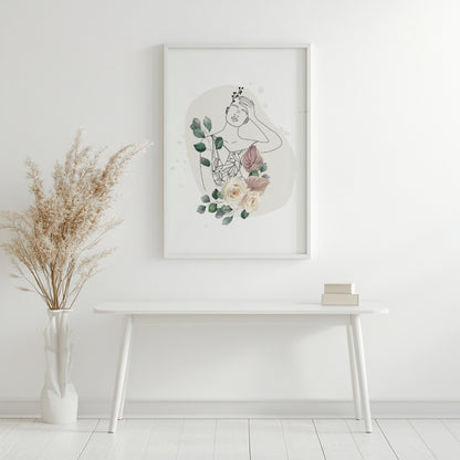 Neutral Beige Abstract Forms Framed Poster - Image 2