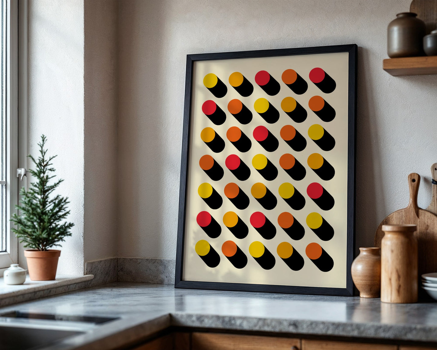 Bauhaus Circular Forms Framed Poster - Image 4