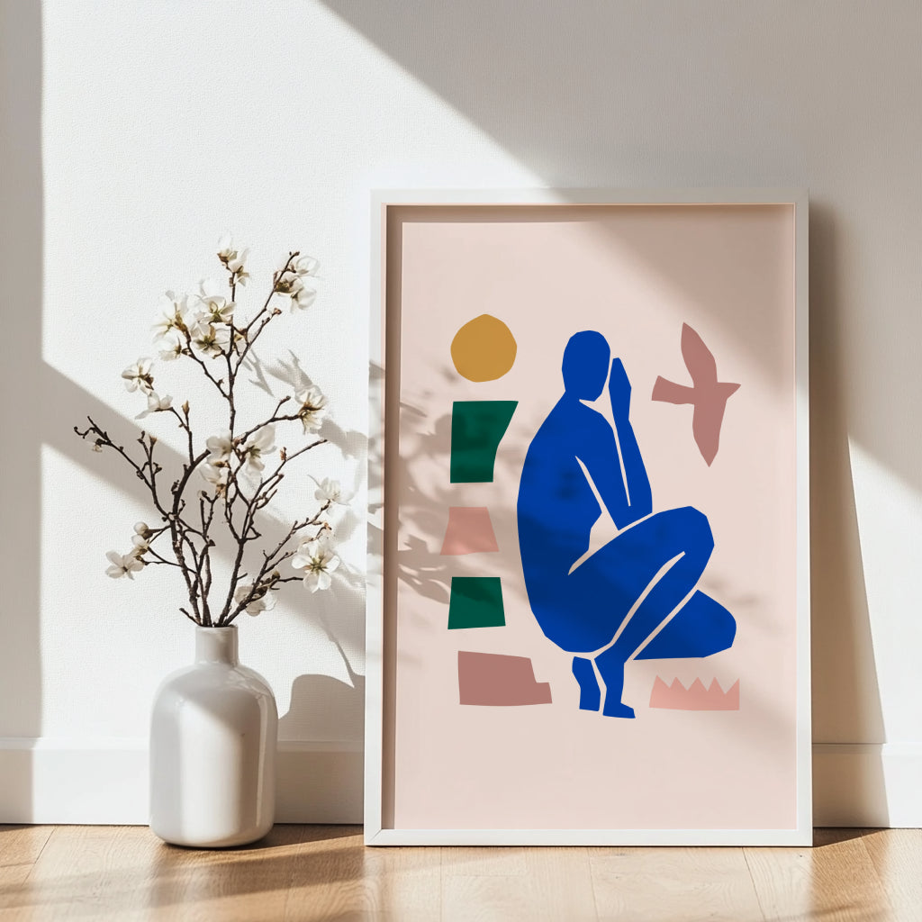 Blush Pink Abstract Waves Framed Poster - Image 3