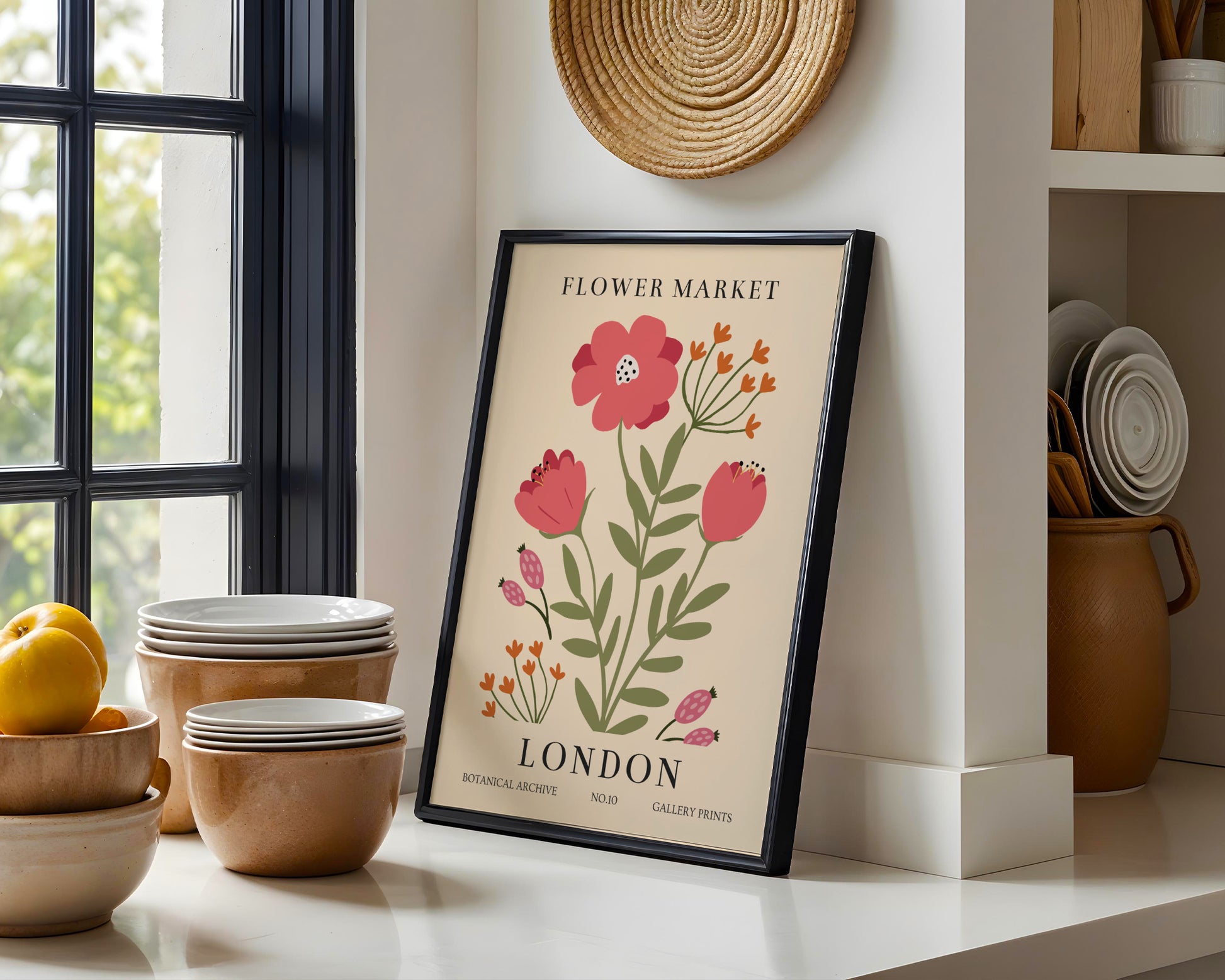 London Flower Market Botanical Archival Framed Poster – Framed Wall Art Poster - Image 1