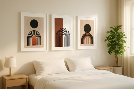 Modern Abstract Boho Arches Wall Art Set – Framed Wall Art Poster - Image 1