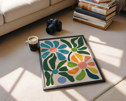 Vibrant Abstract Floral Pattern Framed Poster – Framed Wall Art Poster - Image 4