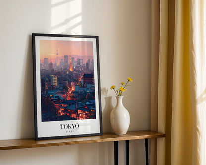 Tokyo Cityscape Sunset Framed Poster – Framed Wall Art Poster - Image 2