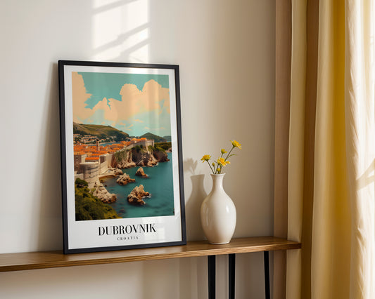Dubrovnik Croatia Travel Framed Poster Wall Art – Framed Wall Art Poster - Image 2