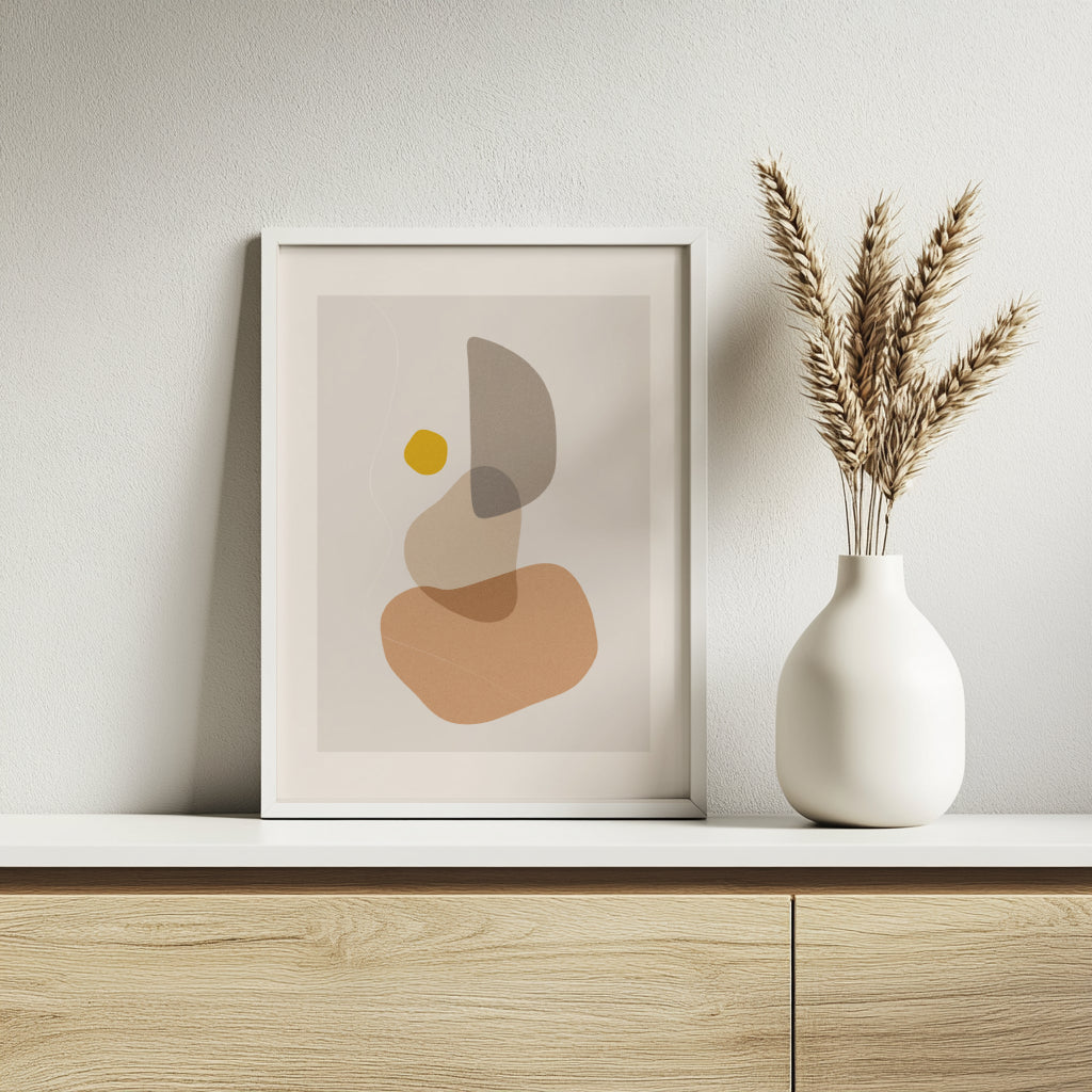Boho Abstract Organic Shapes Framed Poster Set – Framed Wall Art Poster - Image 3