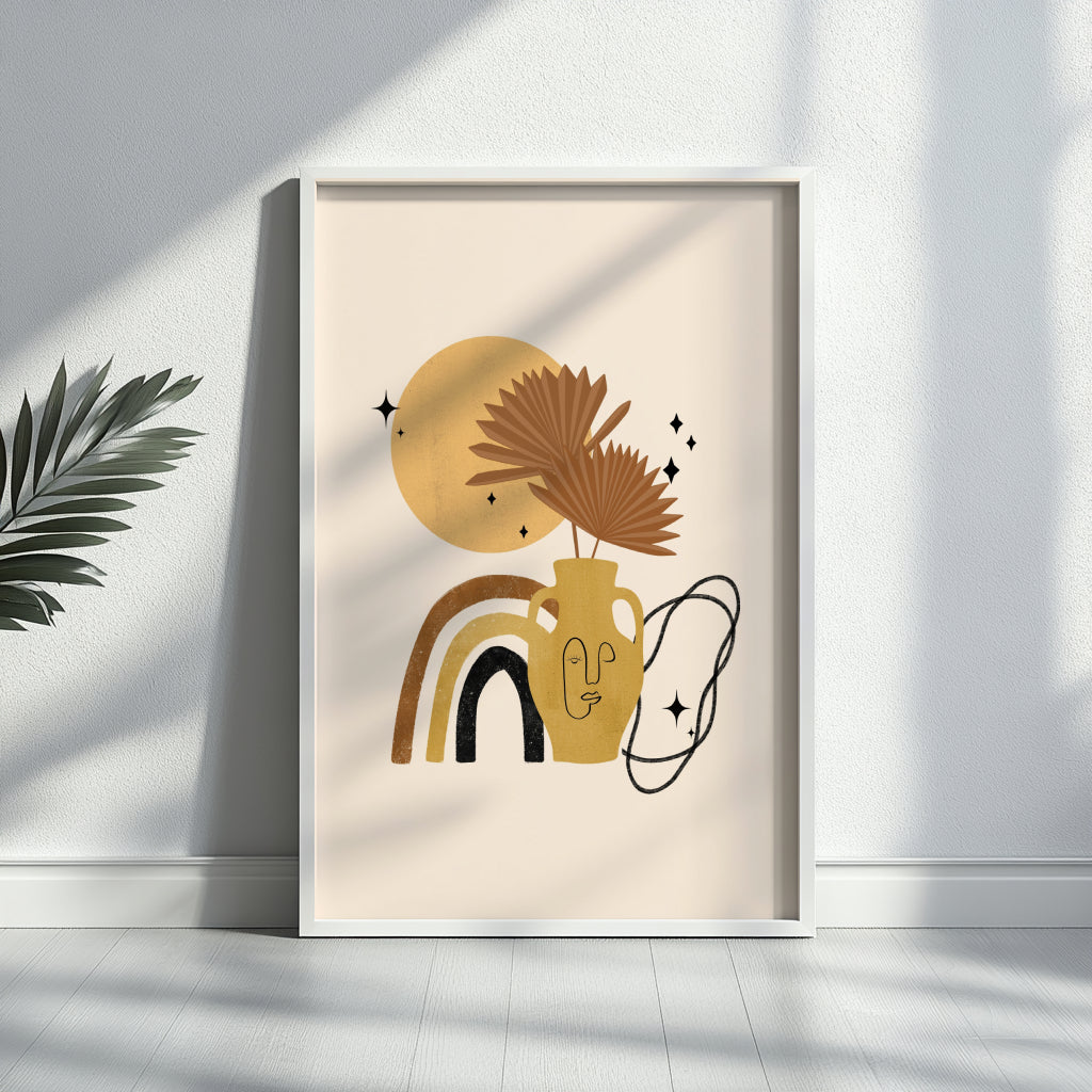Minimalist Line Art Face Framed Poster - Image 1