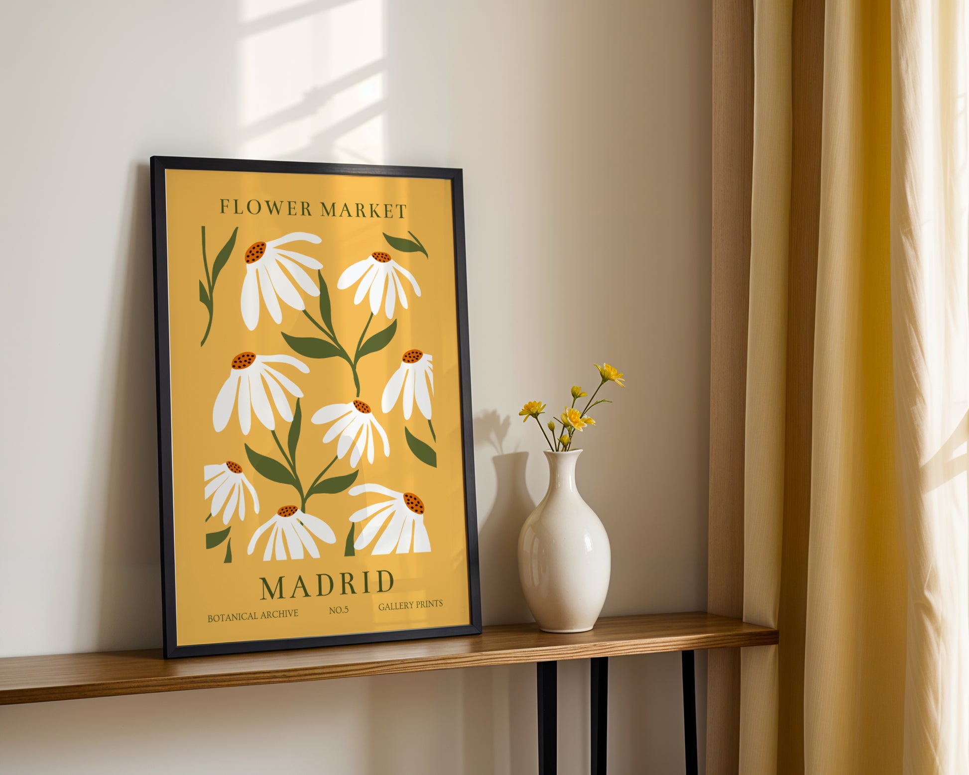 Madrid Flower Market Daisy Botanical Framed Poster – Framed Wall Art Poster - Image 2