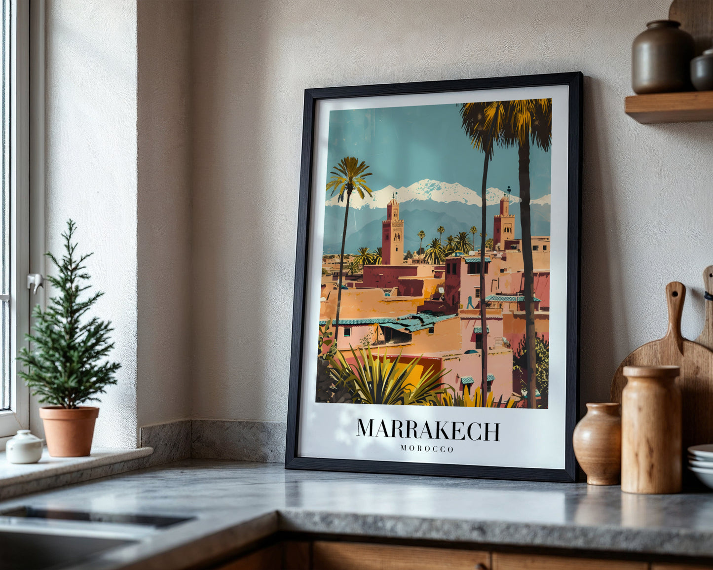Marrakesh Morocco Cityscape Framed Poster – Framed Wall Art Poster - Image 4