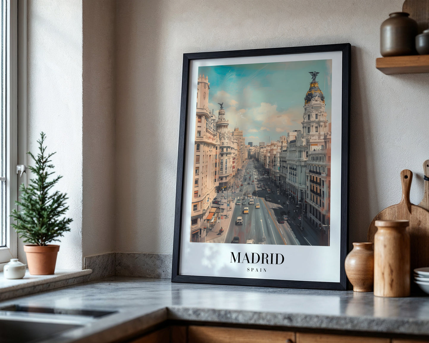 Madrid Gran Via Cityscape Framed Poster – Framed Wall Art Poster - Image 4