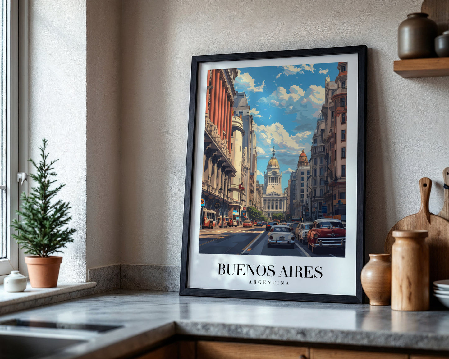 Buenos Aires Street Scene Framed Poster – Framed Wall Art Poster - Image 4