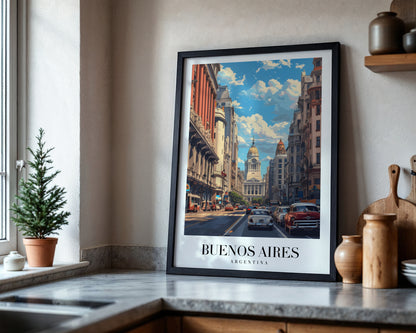 Buenos Aires Street Scene Framed Poster – Framed Wall Art Poster - Image 4