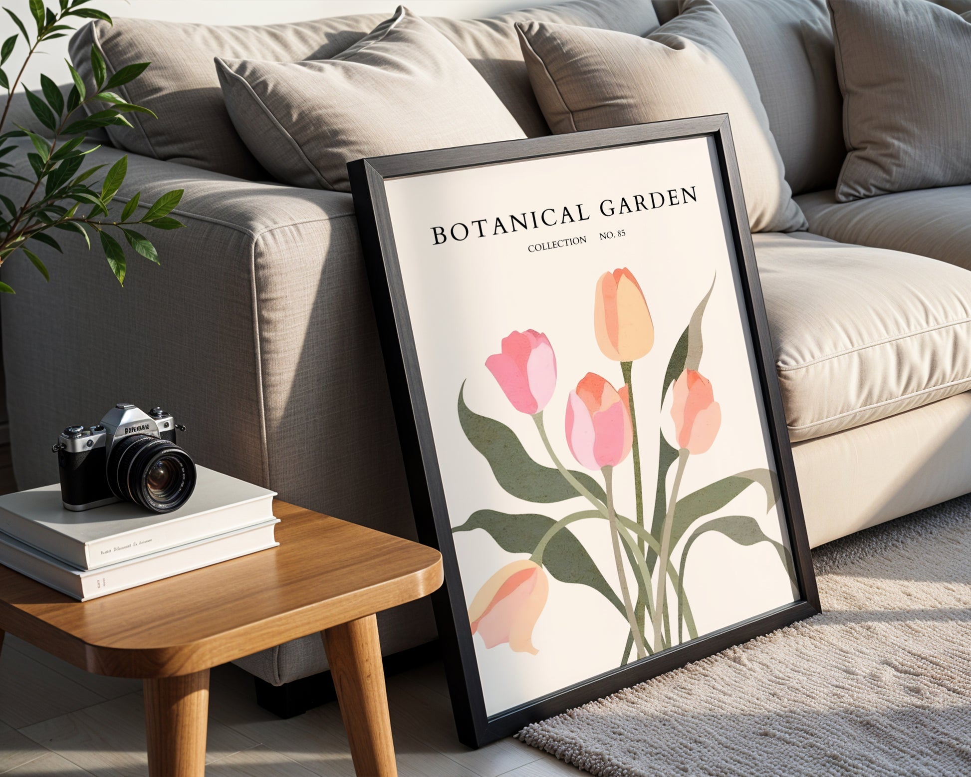 Botanical Garden Tulips Framed Poster – Framed Wall Art Poster - Image 1