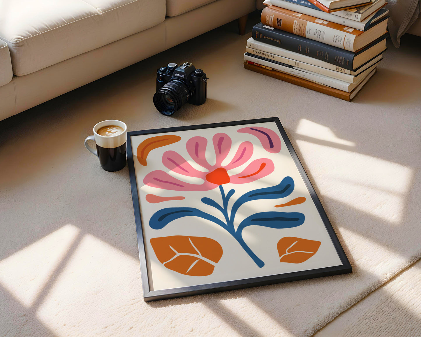 Vibrant Abstract Floral Framed Poster #3 – Framed Wall Art Poster - Image 4