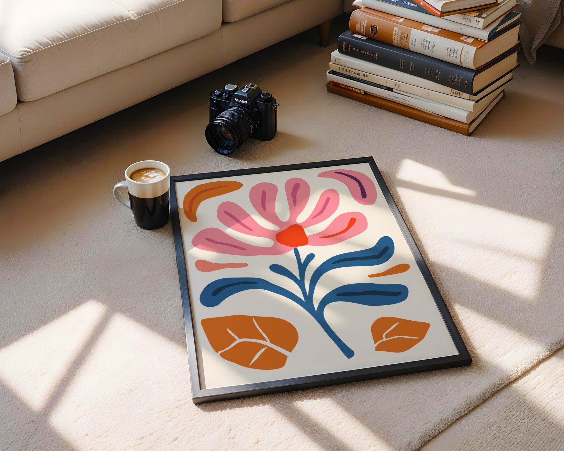 Vibrant Abstract Floral Framed Poster #3 – Framed Wall Art Poster - Image 4