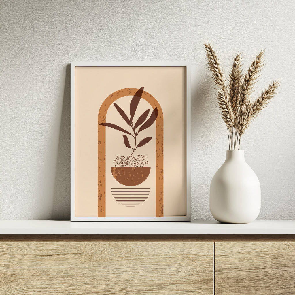 Abstract Botanical Earth Tones Framed Wall Art Set – Framed Wall Art Poster - Image 3