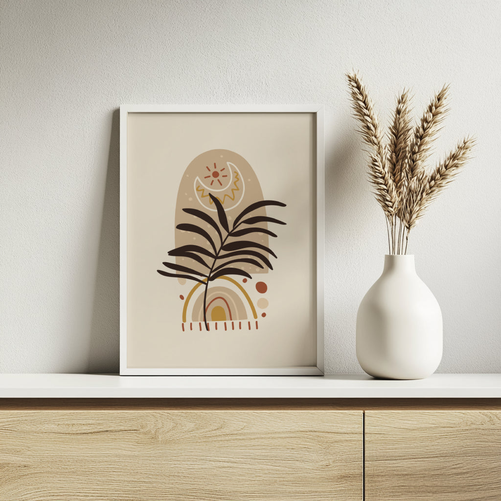 Boho Abstract Botanical Framed Poster Set – Framed Wall Art Poster - Image 4