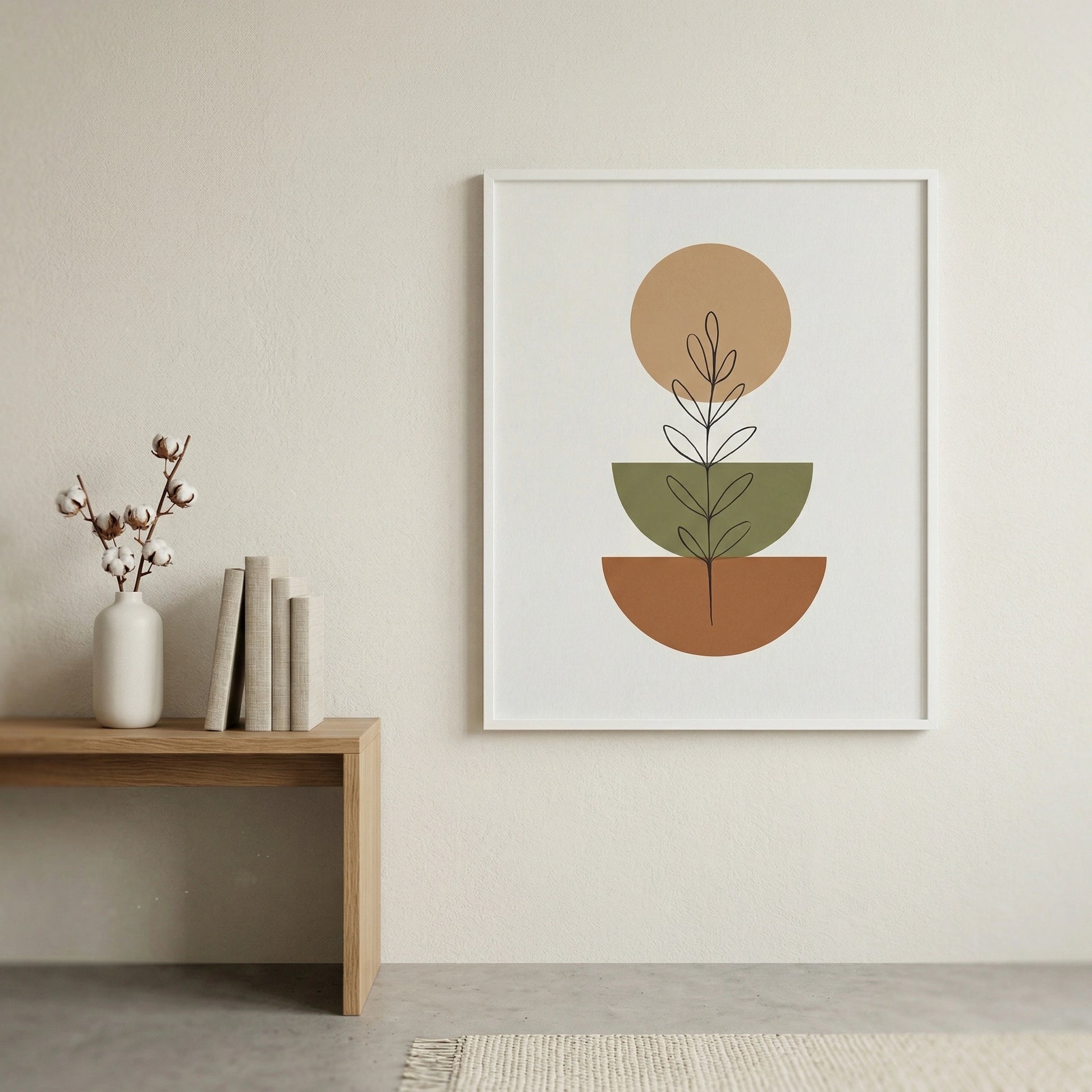 Warm Boho Botanical Set - 3 Framed Prints - framed wall art India