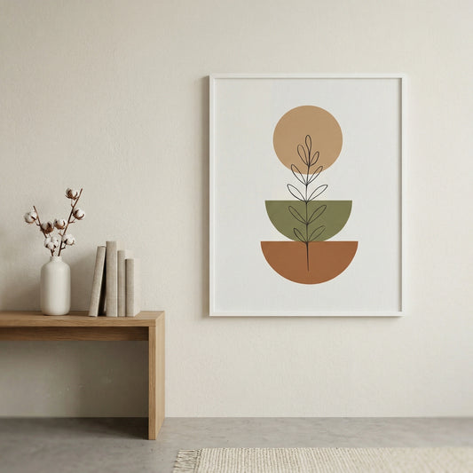 Warm Boho Botanical Set - 3 Framed Prints - framed wall art India
