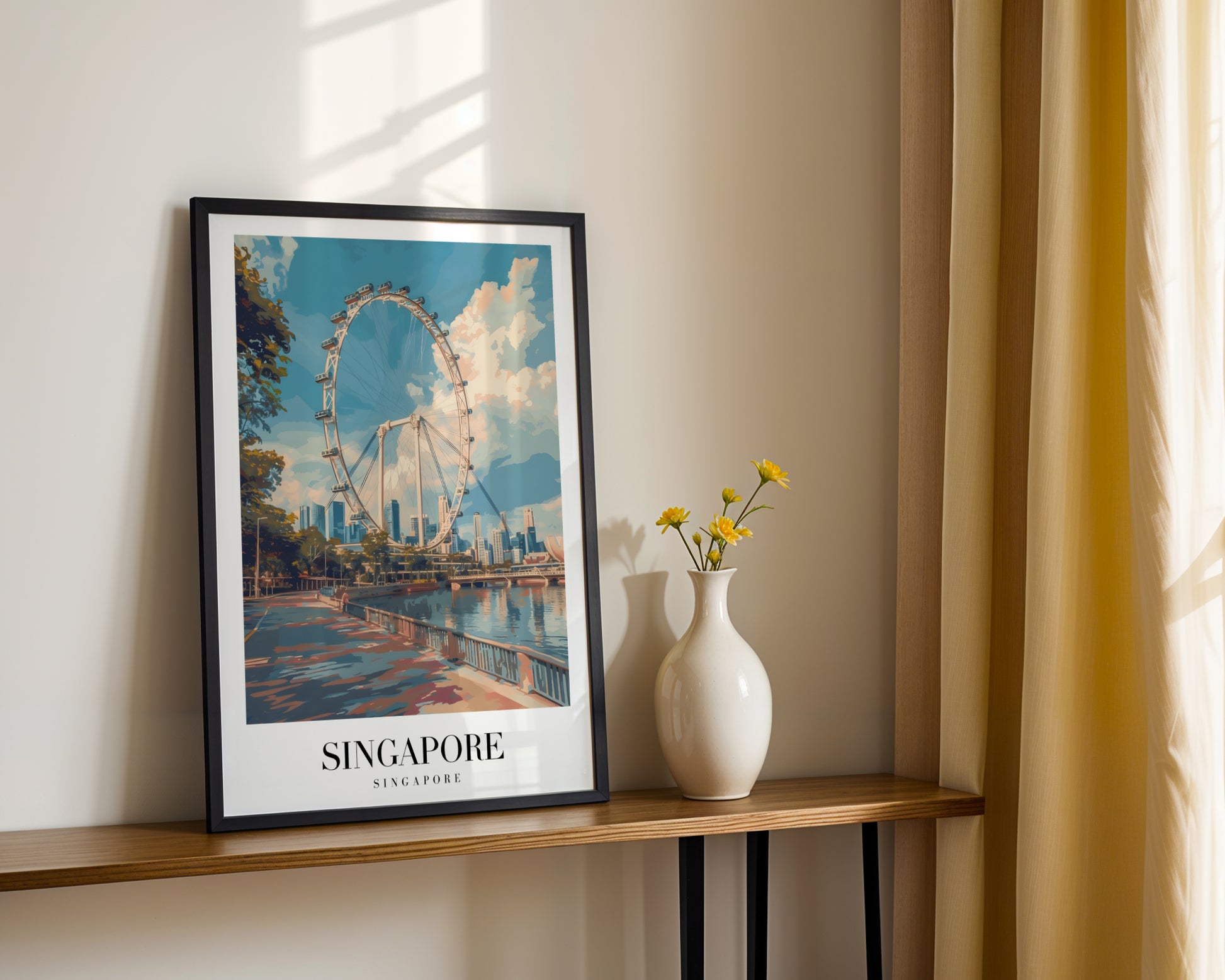 Singapore Flyer Cityscape Framed Poster – Framed Wall Art Poster - Image 2