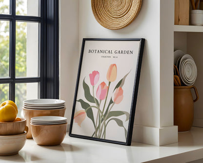 Botanical Garden Tulips Framed Poster – Framed Wall Art Poster - Image 2