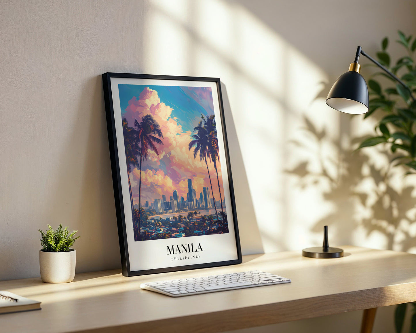 Manila Philippines Cityscape Sunset Framed Poster – Framed Wall Art Poster - Image 3