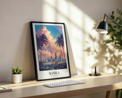 Manila Philippines Cityscape Sunset Framed Poster – Framed Wall Art Poster - Image 3