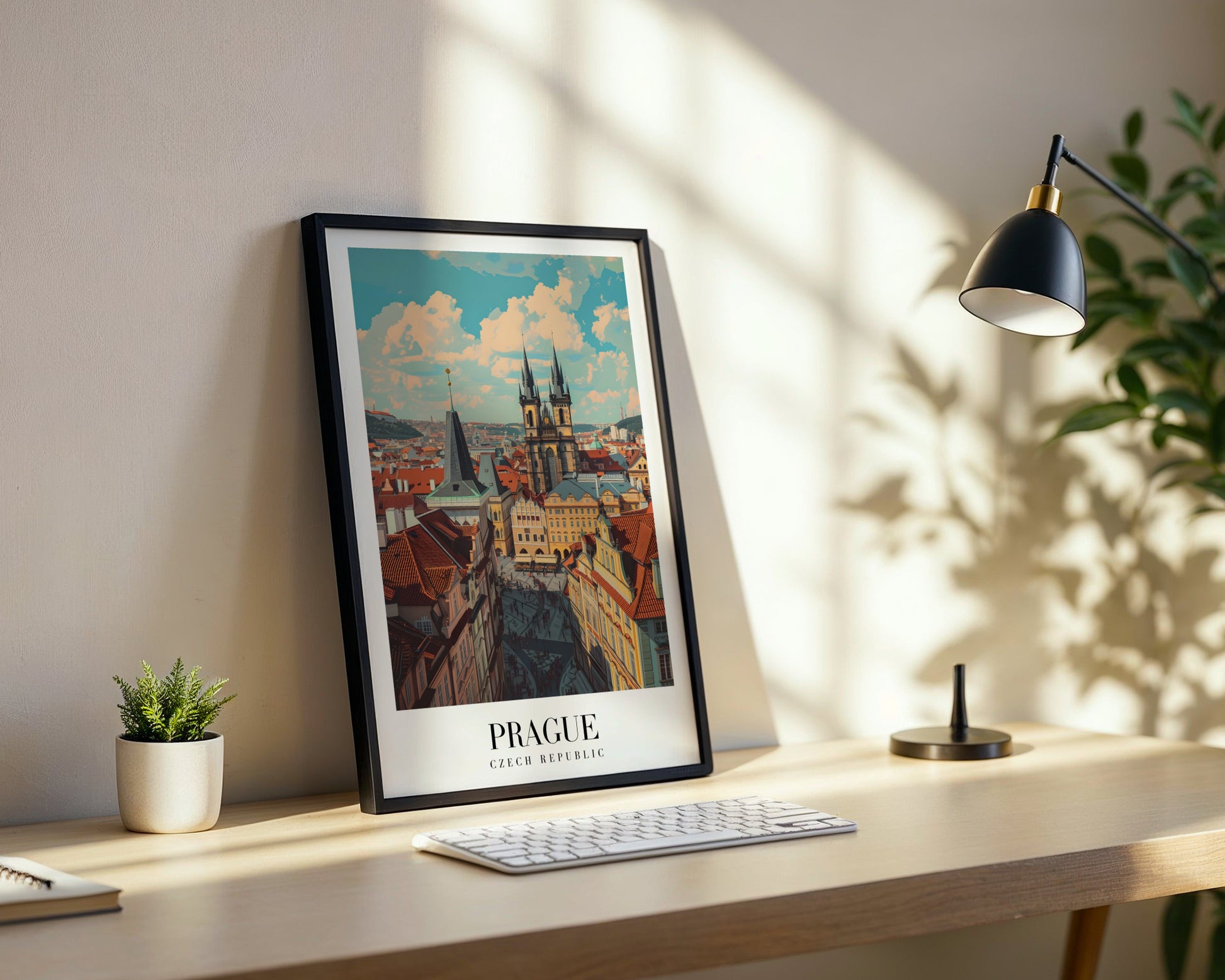 Prague Czech Republic Cityscape Framed Poster – Framed Wall Art Poster - Image 3