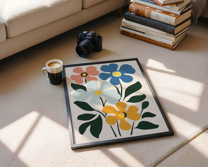 Vibrant Abstract Floral Framed Wall Art – Framed Wall Art Poster - Image 4